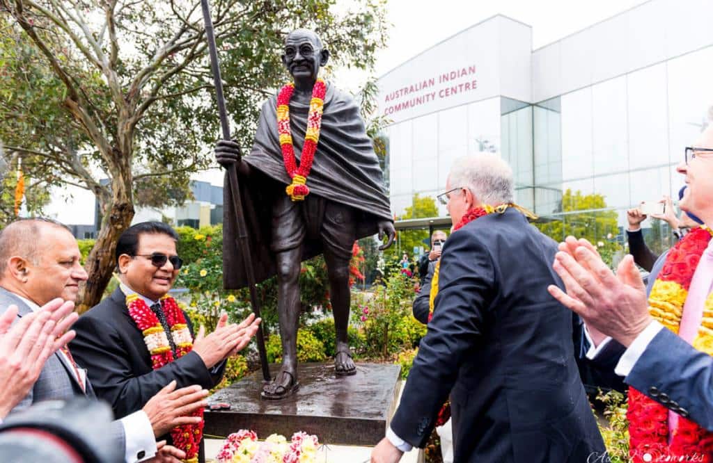Mahatma Gandhi's statue.