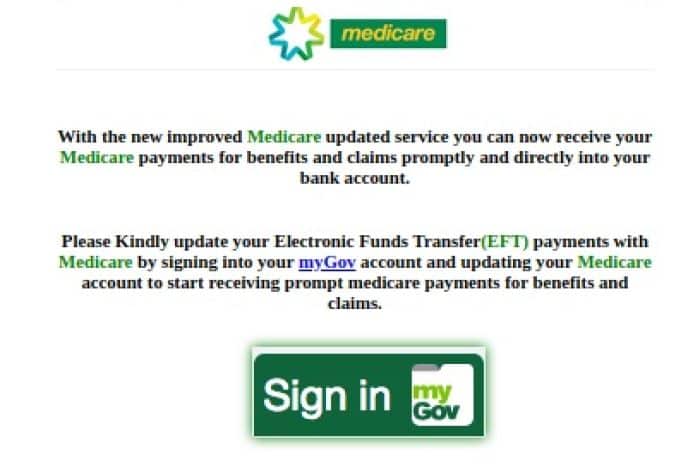 cloned myGov website