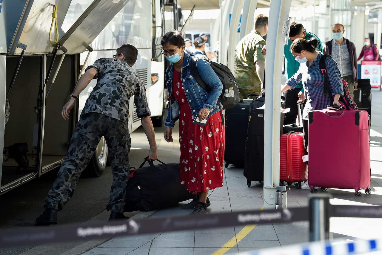 Everyone entering Australia is taken straight to a mandatory quarantine facility for 14 days.