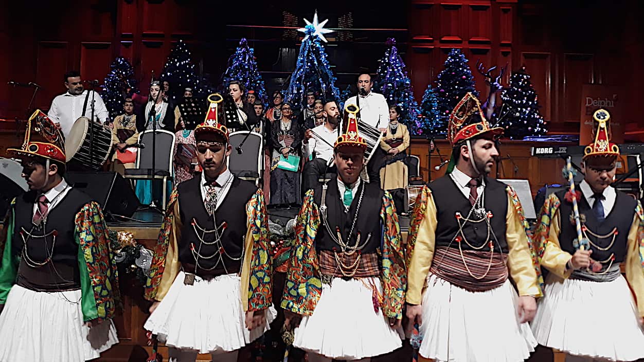 At the Greek Orthodox Archdiocese of Australia's traditional Christmas Carols event at Melbourne's Town Hall. 