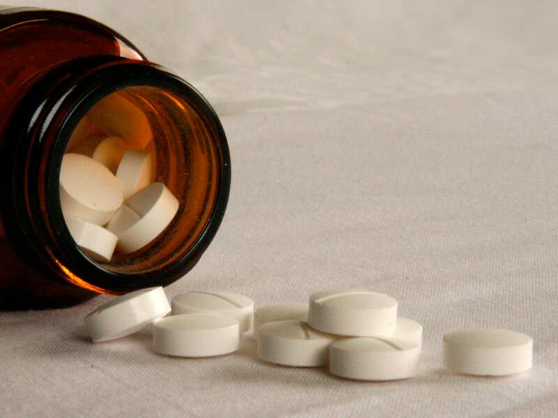 Pills out of a bottle