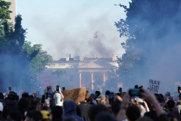 As Trump Calls Protesters ‘Terrorists,’ Tear Gas Clears a Path for His Walk to a Church