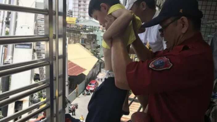 The boy was rescued after a 30-minute ordeal.
