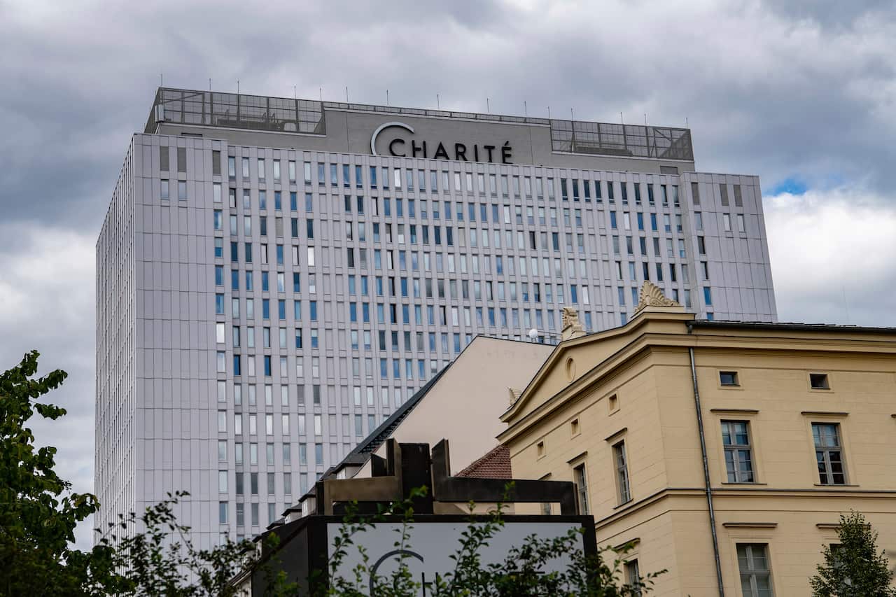 Exterior view of the Charite hospital in Berlin, Germany (AAP)