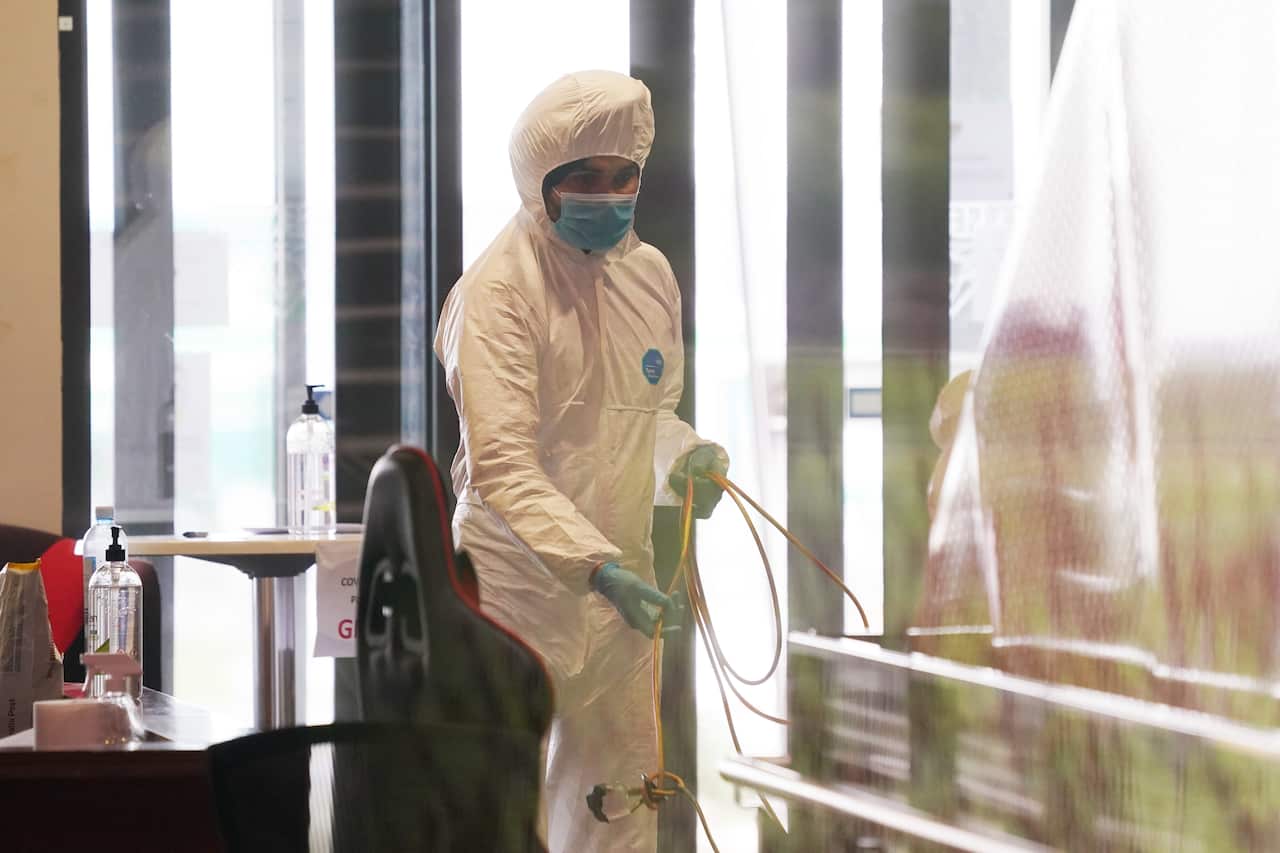 A cleaner at work in Melbourne