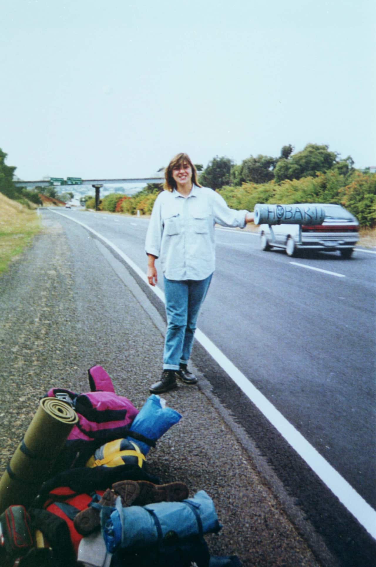 Caroline Clarke hitchhiking. Milat preyed on hitchhikers for years. 