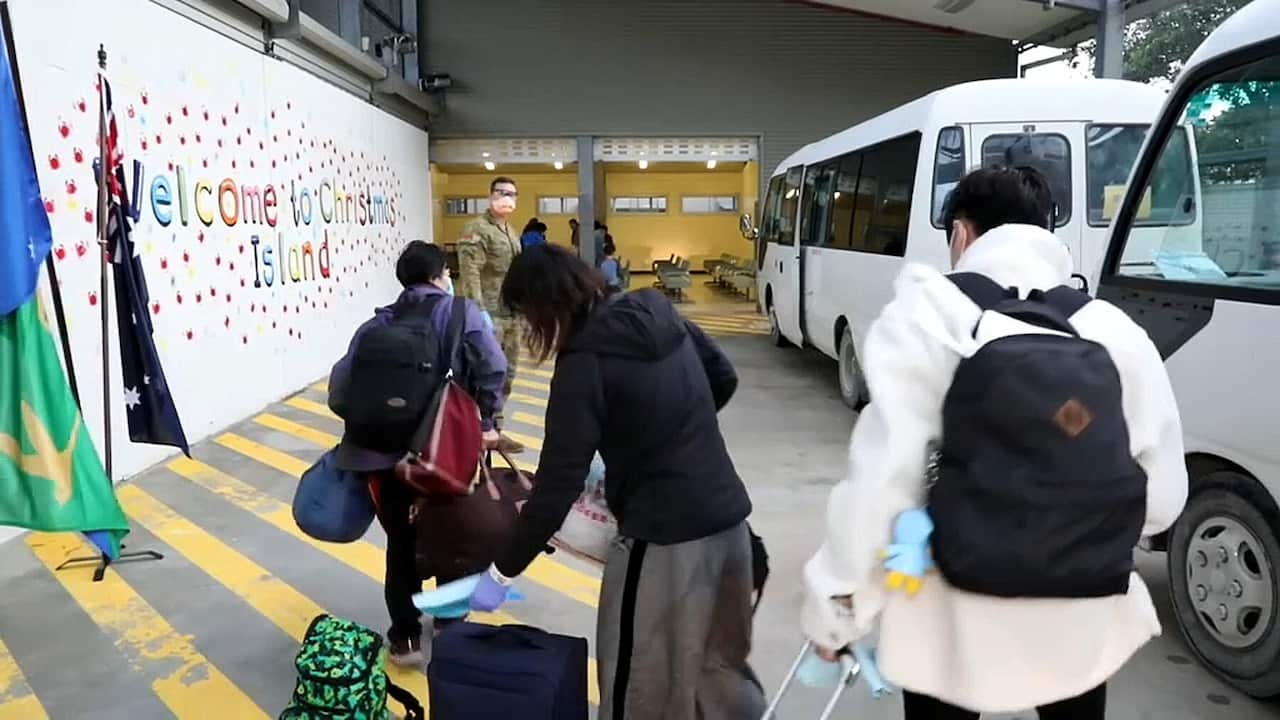 The second group of Wuhan evacuees arrive at Christmas Island 