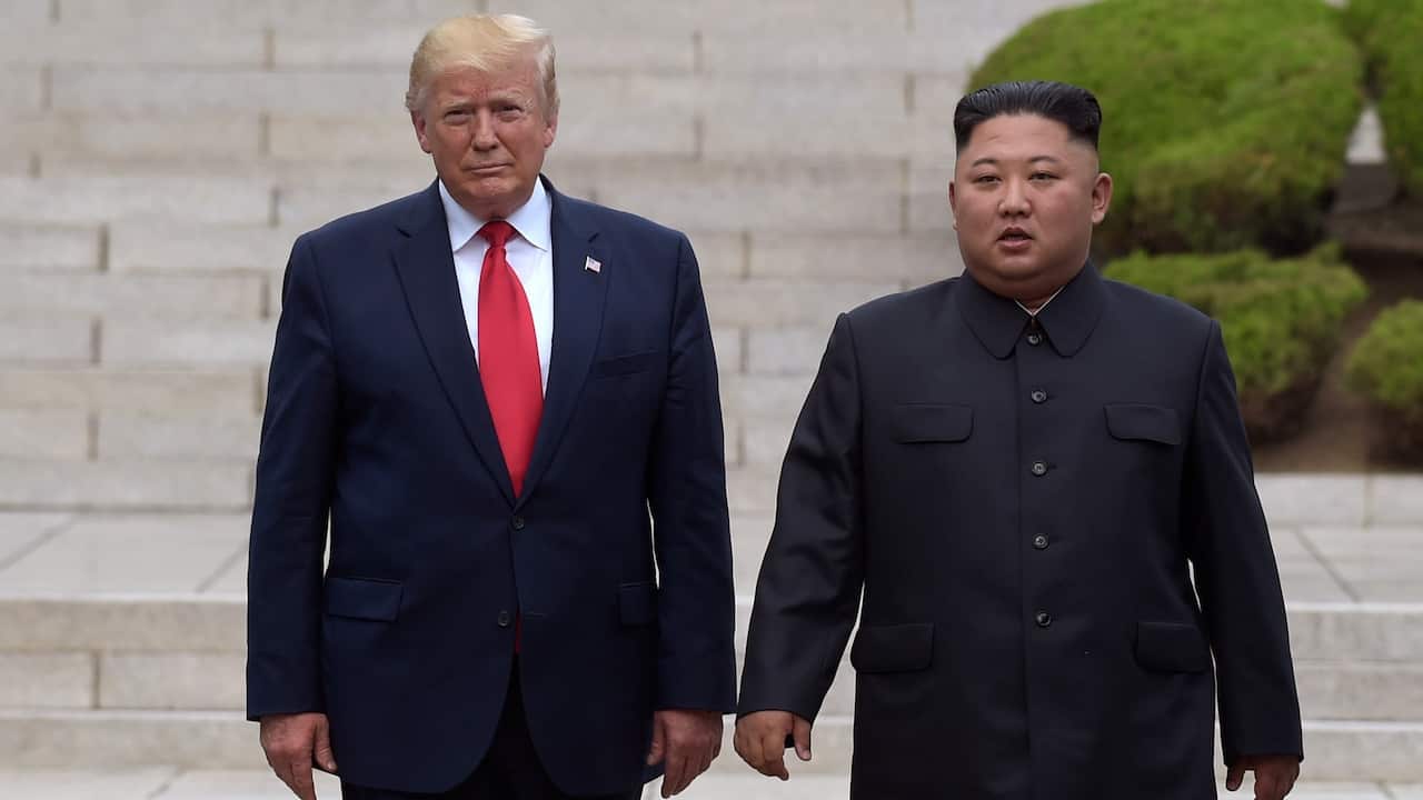 US President Donald Trump meets with North Korean leader Kim Jong-un in 2019.