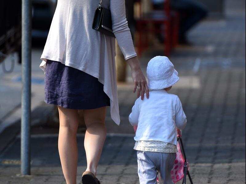 A woman and a toddler