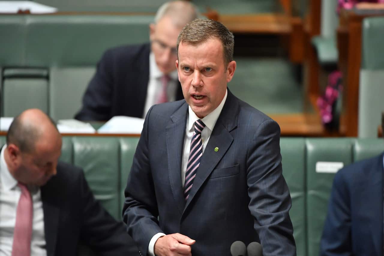 Trade Minister Dan Tehan during Question Time at Parliament House in Canberra.