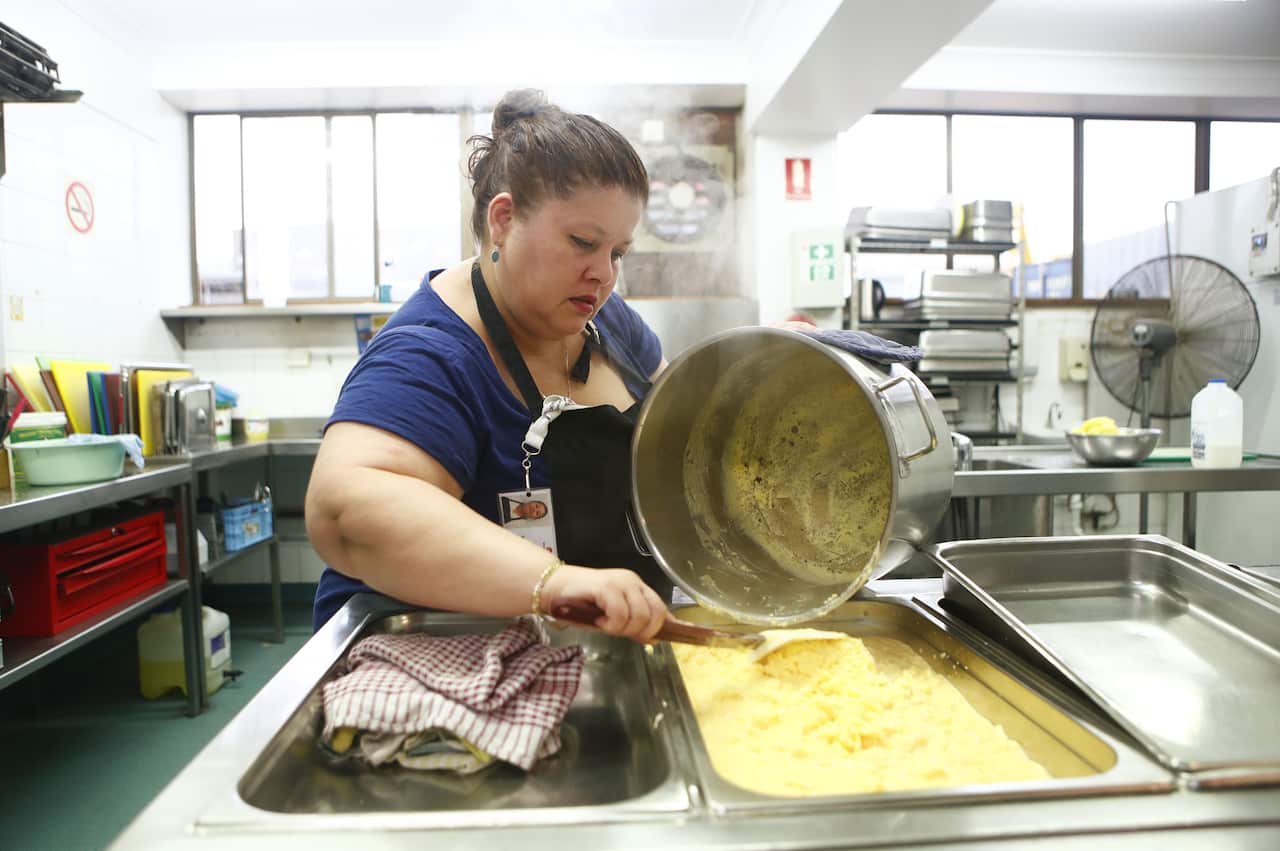 Many elderly Chinese immigrants regularly attend Parramatta Mission's free meals service.