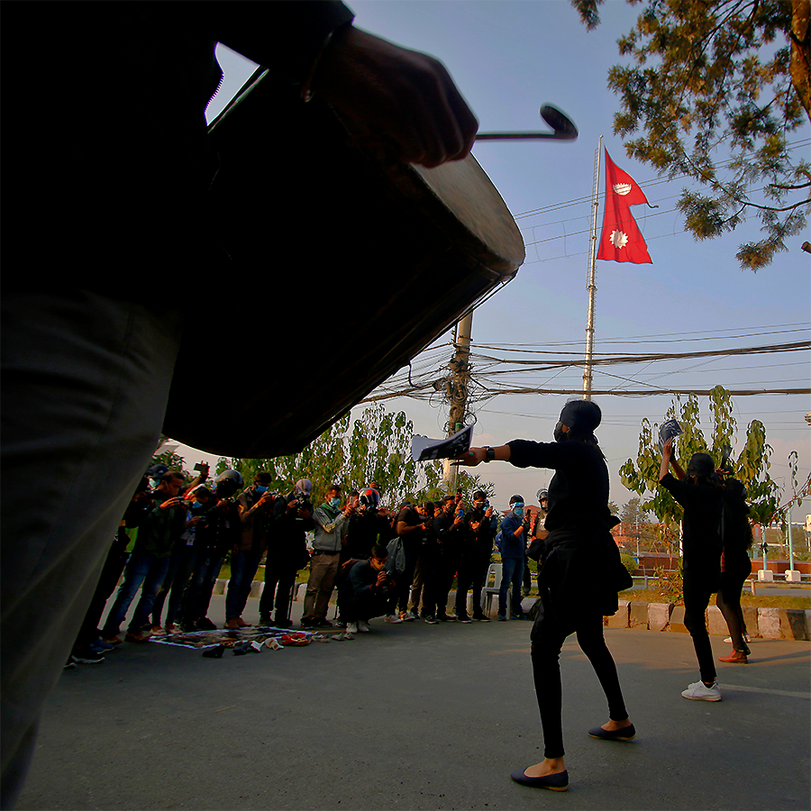 Nepali Flash mob demonstration in Kathmandu