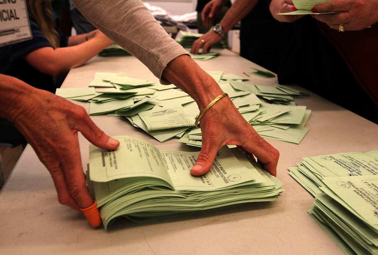 Vote counting in process at a past federal election.