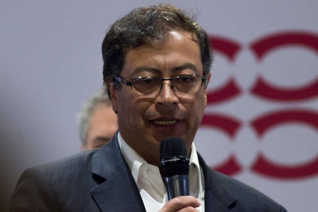 Gustavo Petro. colombian leader of of opposition. Presidential Debate In Bogota