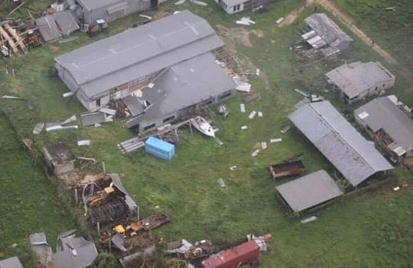 Aerial view of destruction in Vanuatu, where Cyclone Harold first made landfall.
