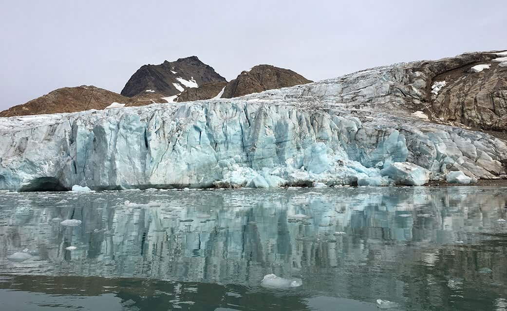 A melting glacier in Greenland.