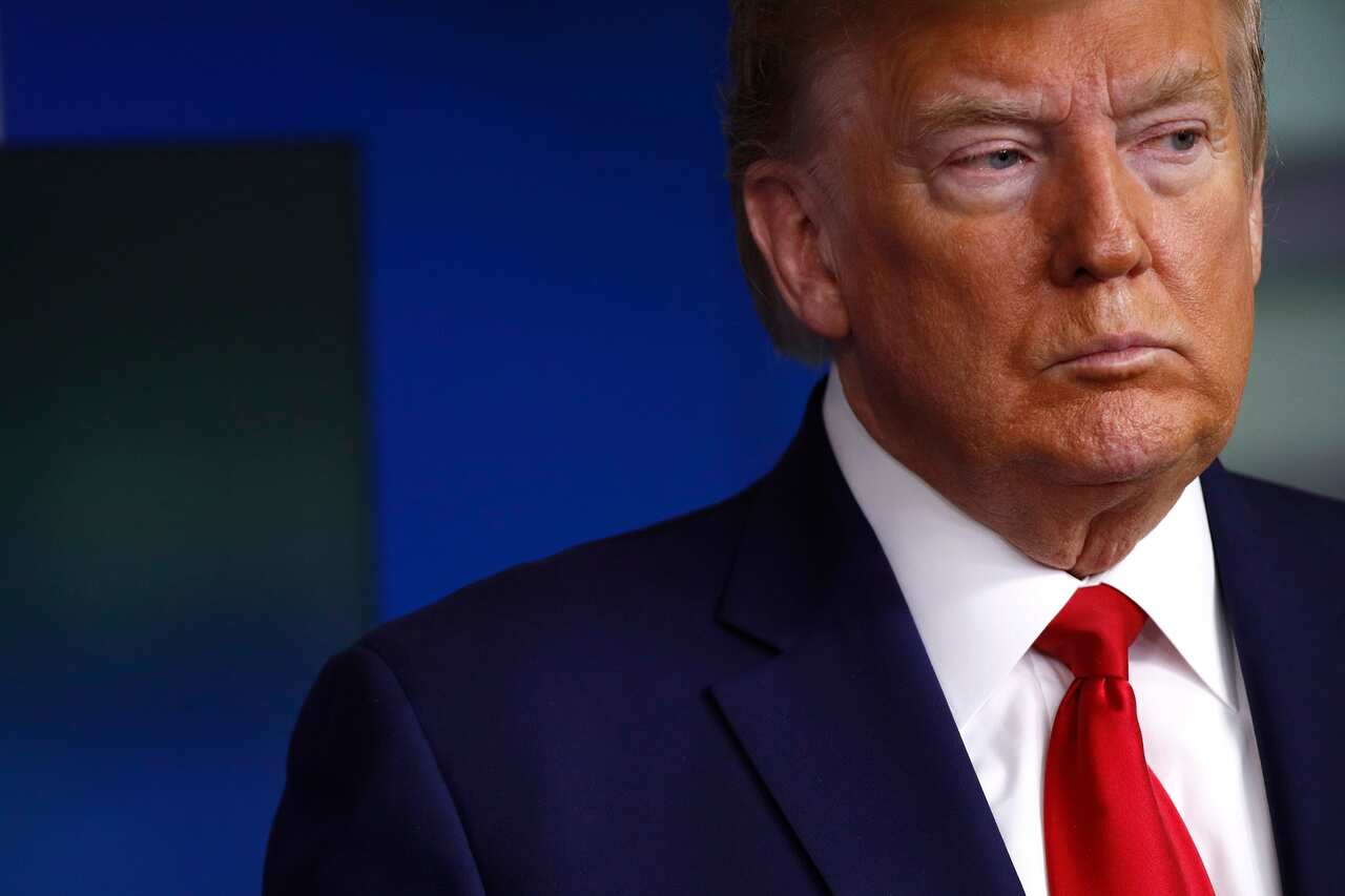 President DonalPresident Donald Trump attends a coronavirus task force briefing at the White House, Saturday, 18 Aprid Trump attends a coronavirus task force briefing at the White House, Saturday, April 18, 2020, in Washington. (AP Photo/Patrick Semansky)
