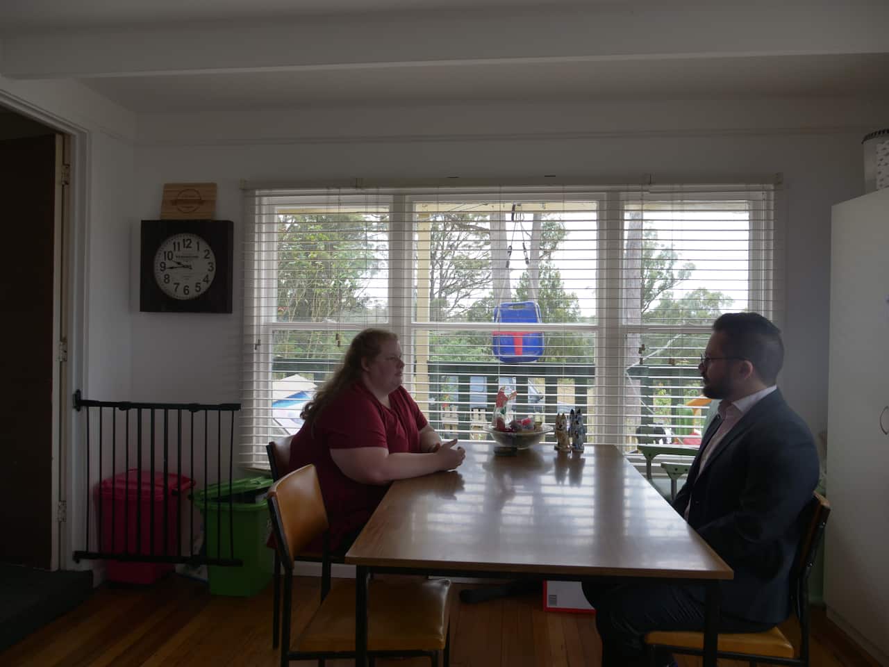 Keelie McMahon with lawyer Sebastian Buscemi.