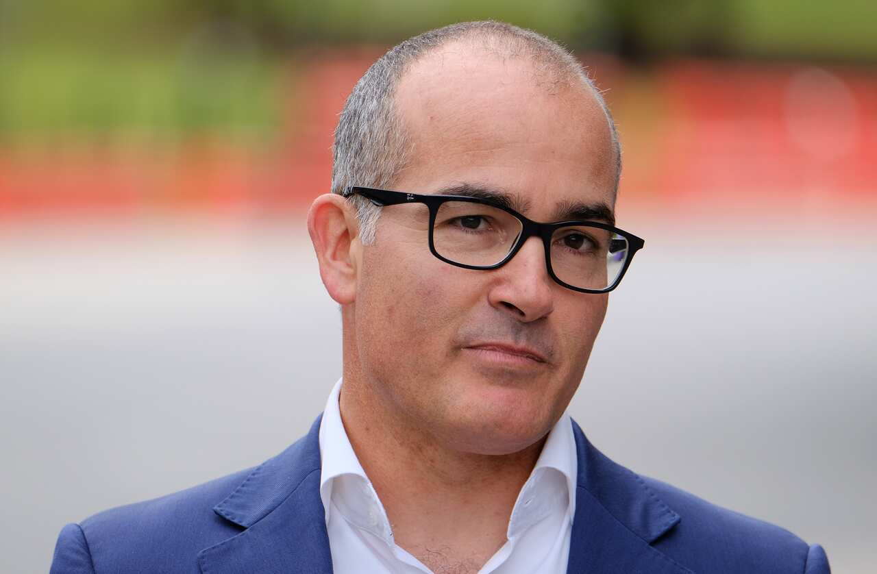 Acting Victorian Premier James Merlino speaks to the media.