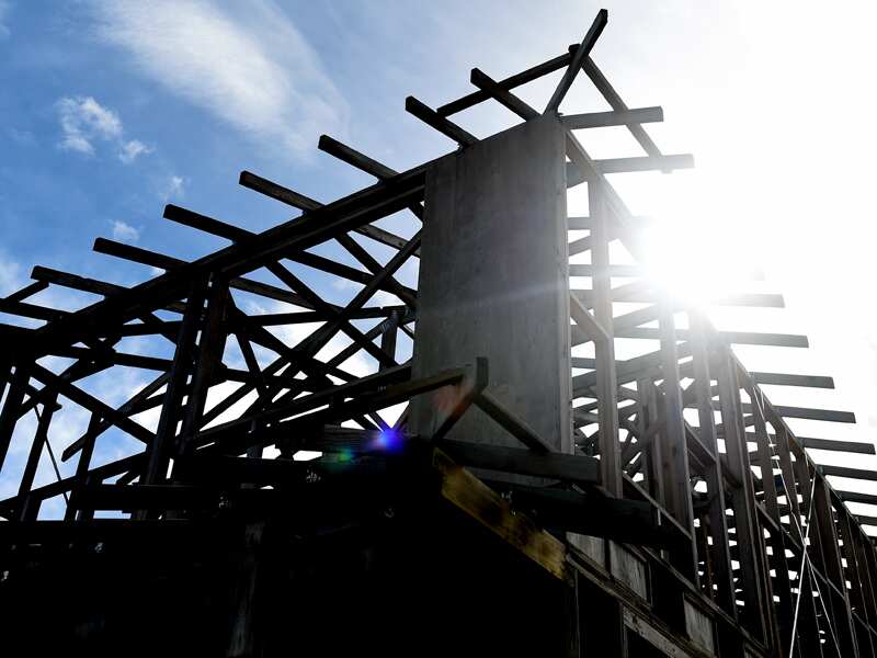A property under construction in a new housing precinct in Sydney