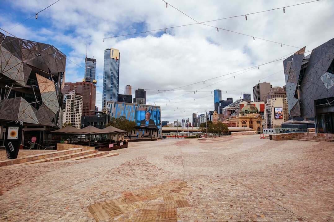 An empty Melbourne during the initial lockdown.