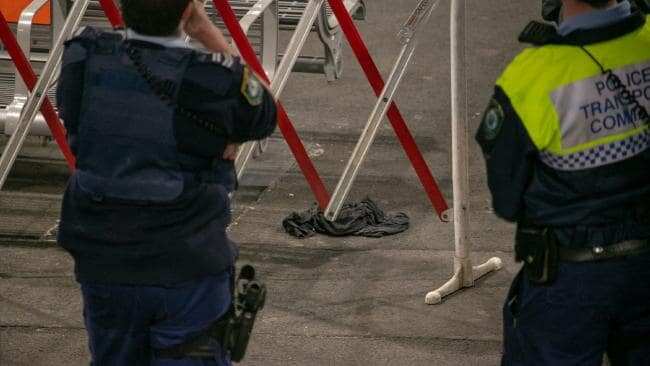 A man’s clothing on the platform at Epping Station.