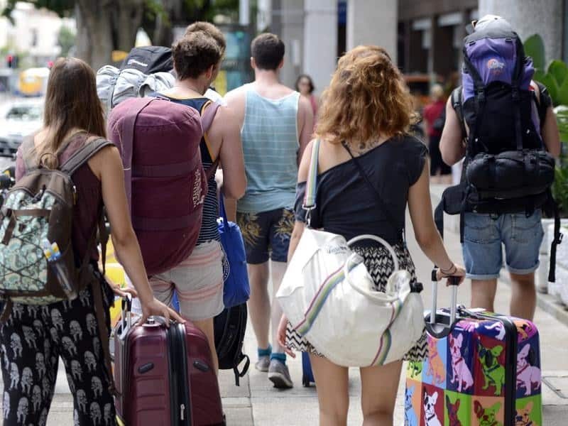 A file image of a group of backpackers in Brisbane
