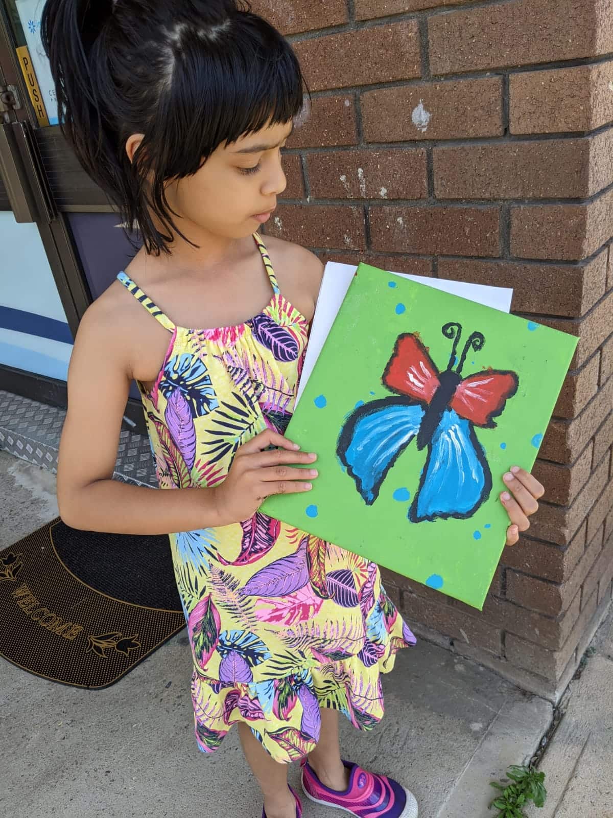 Aahana with her painting