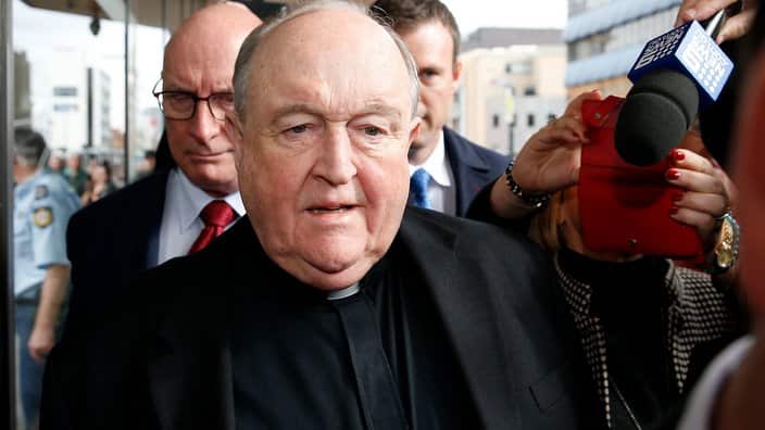 Archbishop Philip Wilson leaves Newcastle Local Court, in Newcastle after sentencing, Tuesday, July 3, 2018. The Adelaide Archbishop has been found guilty of concealing historical child sexual abuse. (AAP Image/Darren Pateman) NO ARCHIVING