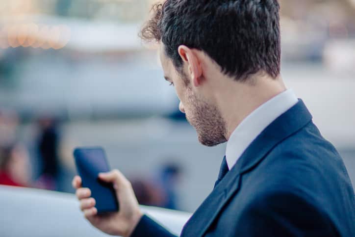 Man looking at phone