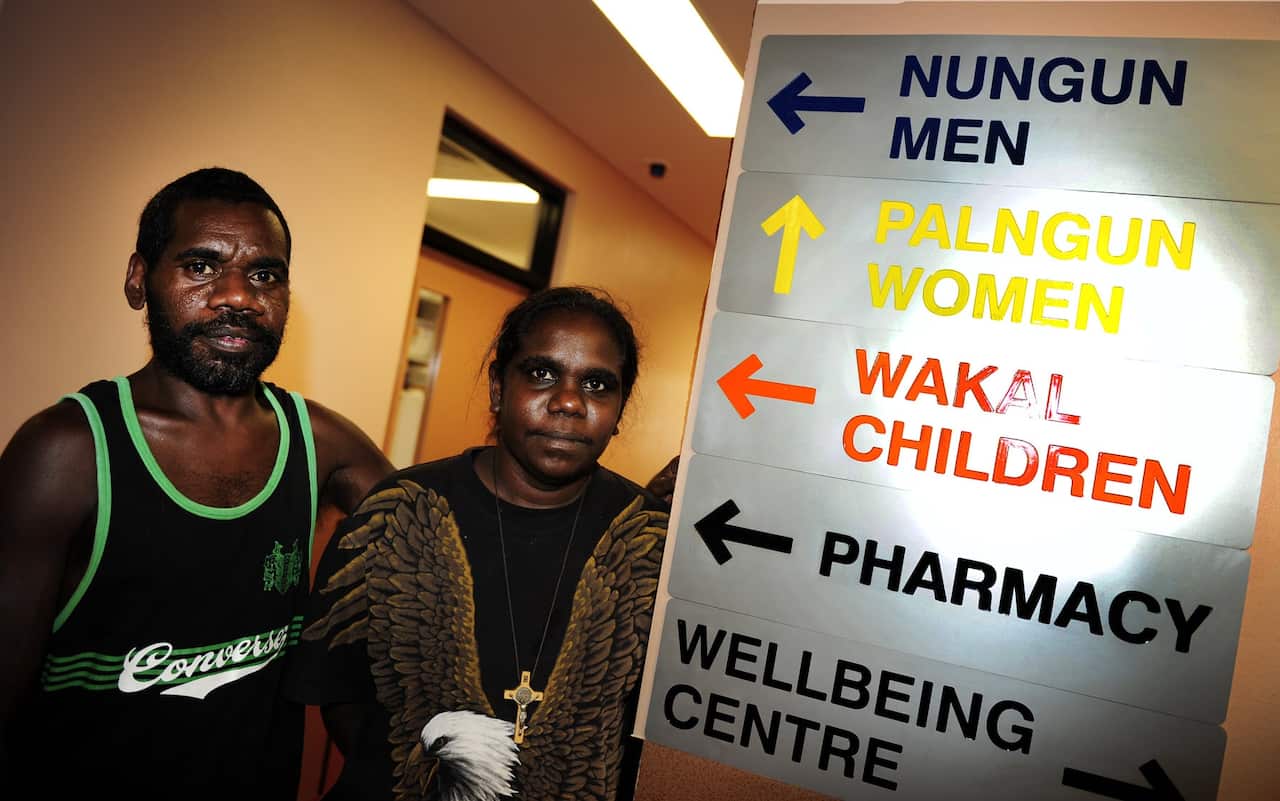 A couple at a health clinic in Darwin