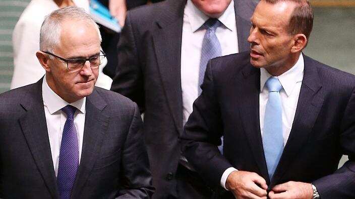 Australian PM Malcolm Turnbull and his predecessor Tony Abbott