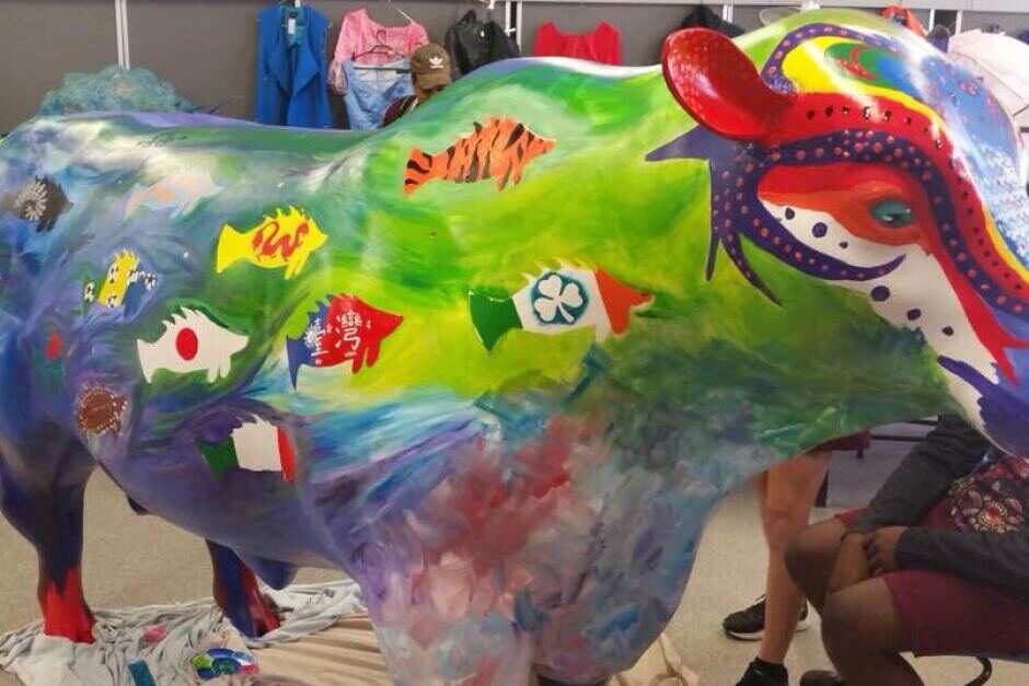 Painted cow statue for Beef Week 2018
