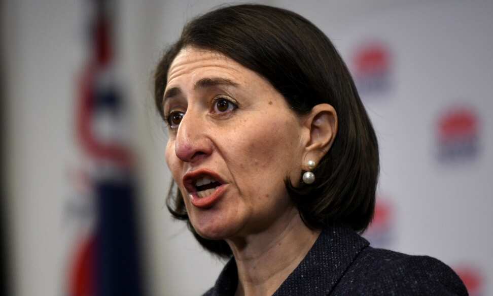 NSW Premier Gladys Berejiklian speaks to the media