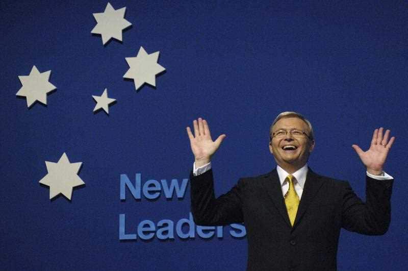 Kevin Rudd at the ALP election campaign launch in 2007