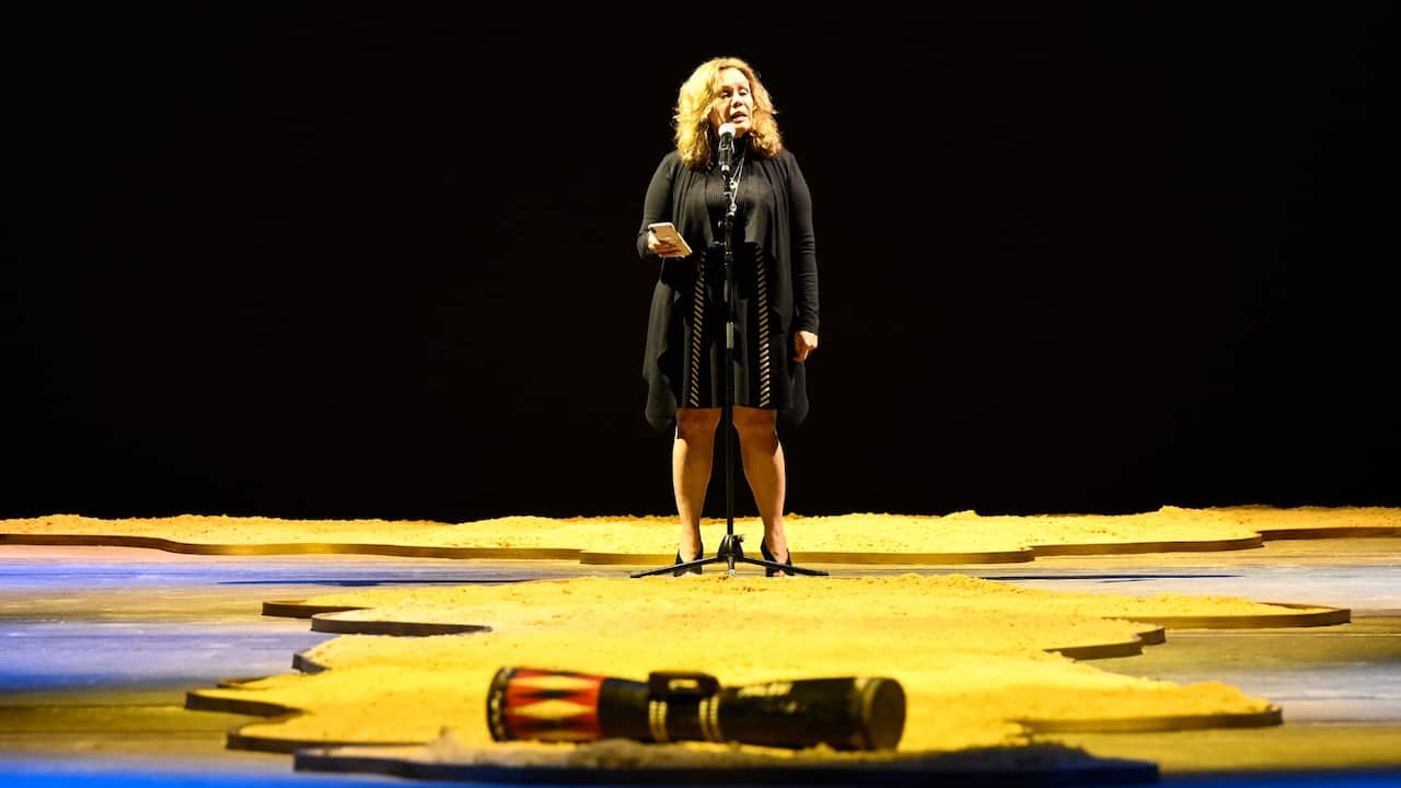 Acknowledgement of Country is given by Aunty Yvonne Weldon during the First Nations Fashion + Design show, Sydney 2022