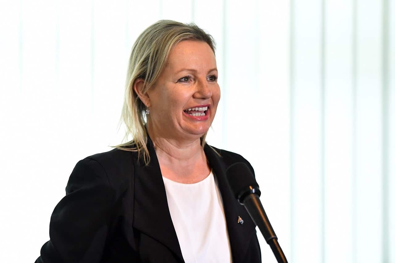 Minister for the Environment Sussan Ley speaks at the Farmers for Climate Action event.