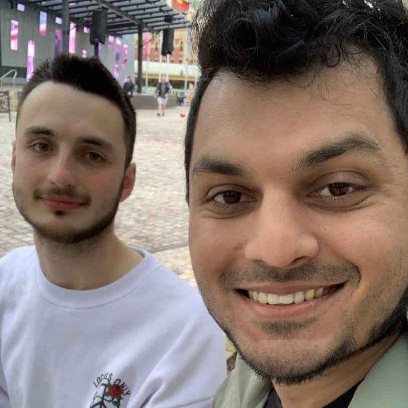 Ashish Singh (R) has been unable to reunited with his partner Justin in Melbourne since March last year.