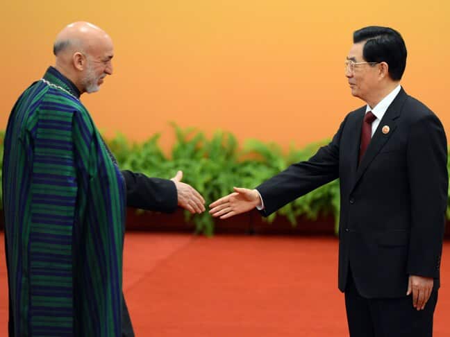 Chinese and Afghani leaders at G20 summit