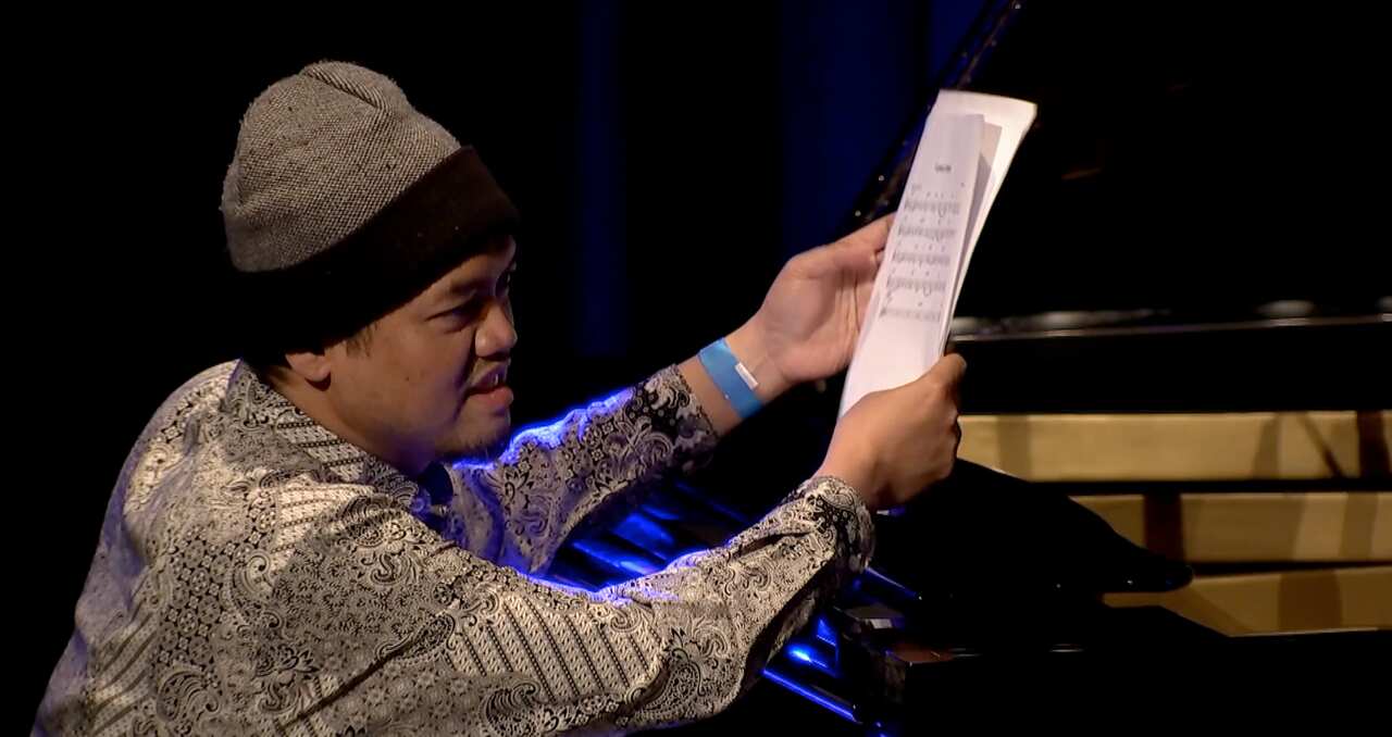 Ade ishs at RMIT Kaleide Theatre, performing Red Door with David Galea and Adam DonalDson. 2 Dec 2020.