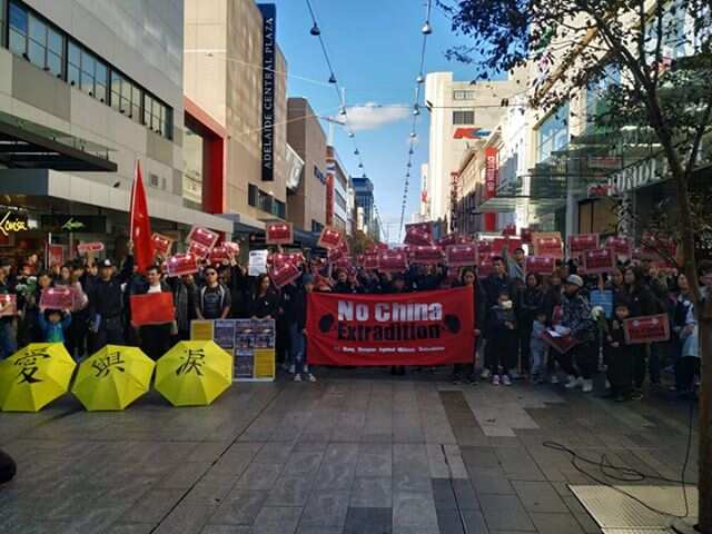 Peaceful assembly at Adelaide on 16 Jun 2019. (supplied)