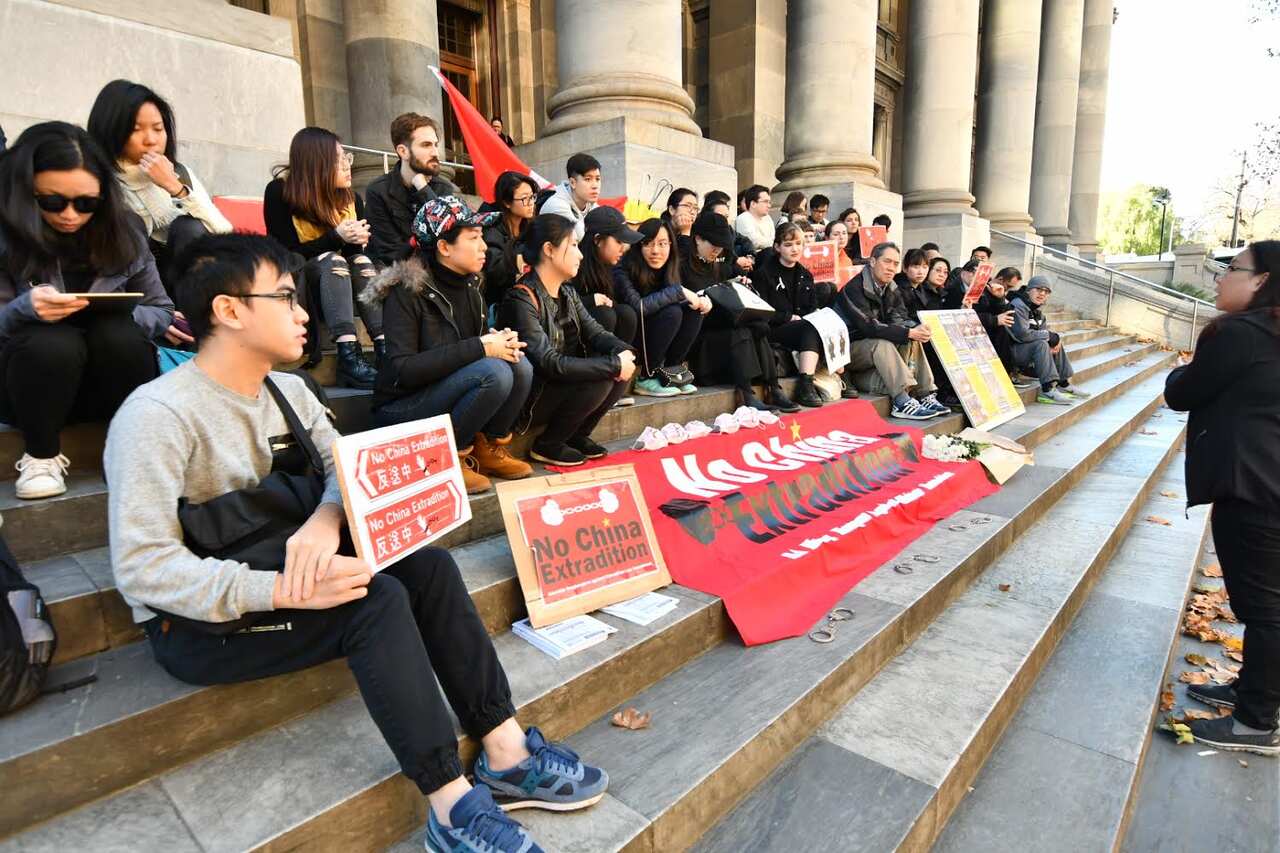 Hong Kong Australians in Adelaide held assembly rally to show support to HK.