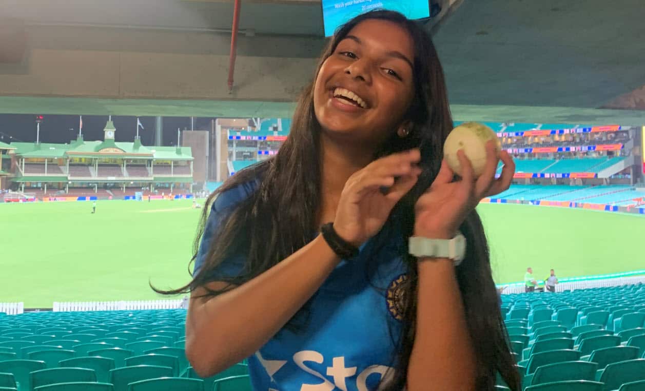 Adi Shah with the series winning ball at the SCG.