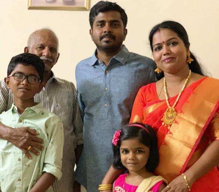 Adithyan with his family