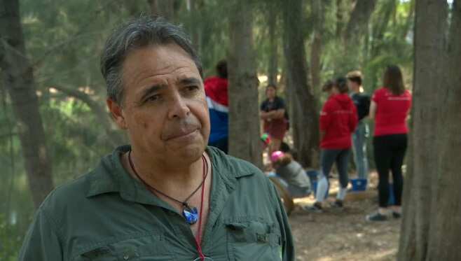 Archaeologist Dave Johnston passed on his expertise to the high school students.