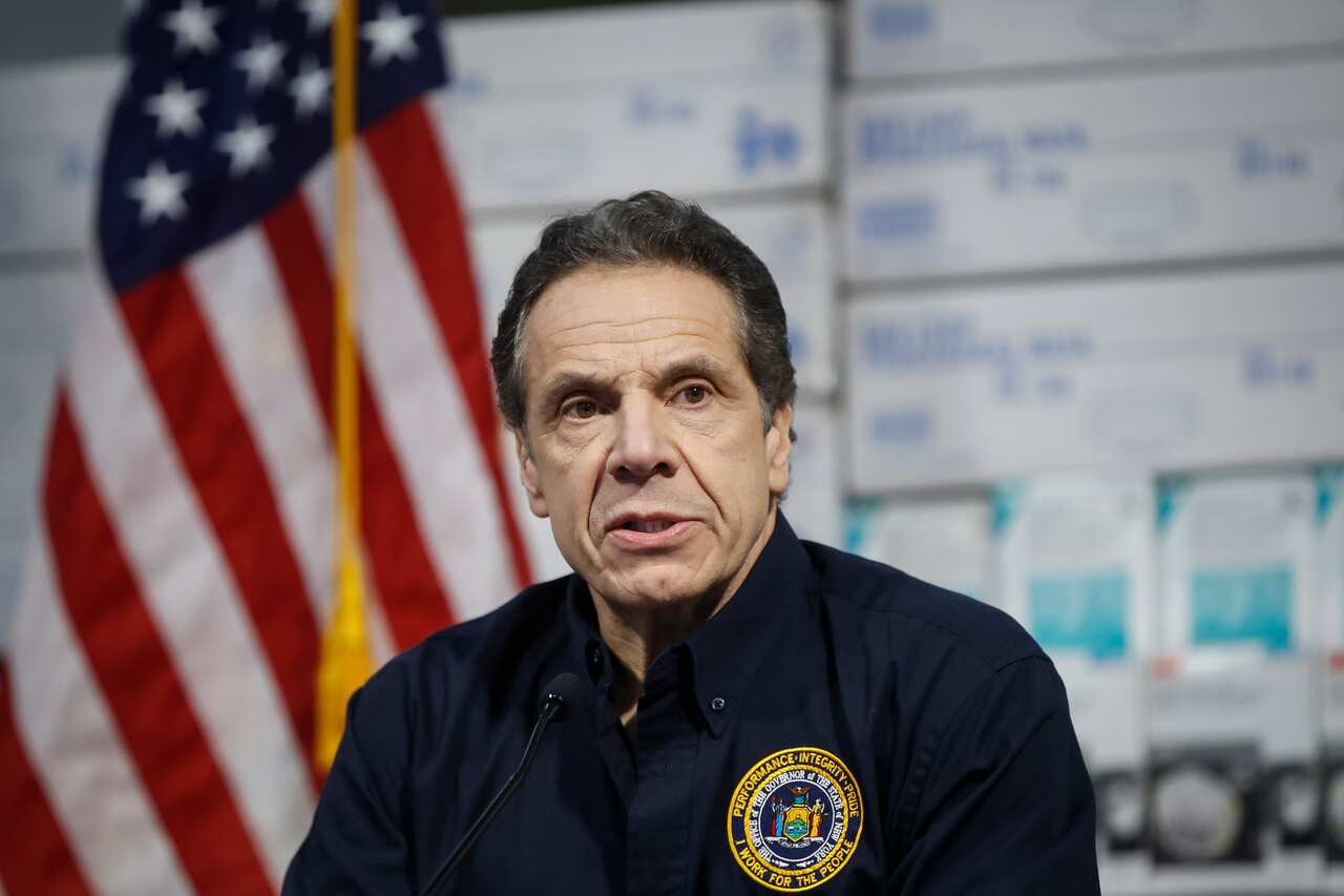 New York Governor Andrew Cuomo speaks during a news conference.