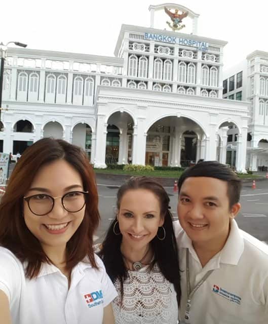 Friends say Claire Johnson (centre) may have breached her visa. 