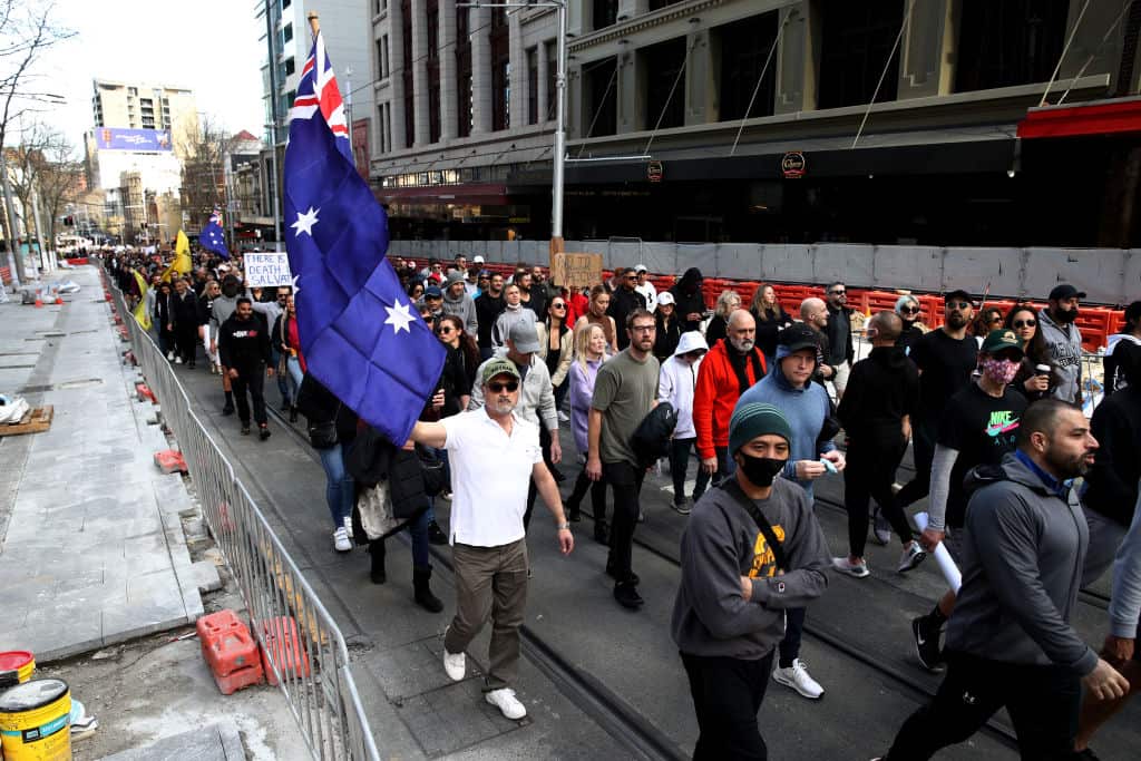 Australian Anti-Lockdown Activists Gather For "Freedom Rally"