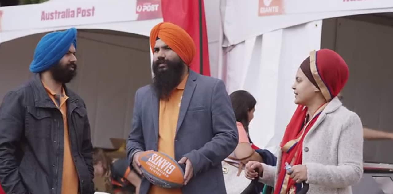 Another still from the AFL video featuring Gurpreet Singh Grewal, to promote AFL Multicultural Round 2017