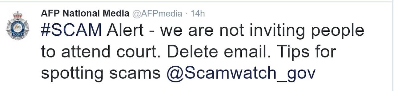 AFP, SCAM ALERT, AUSTRALIA, COURT, MALWARE